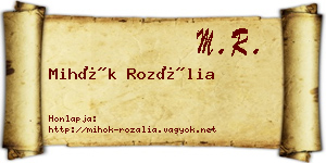 Mihók Rozália névjegykártya
